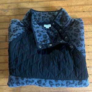 J.Crew Quilted Animal Print Pullover